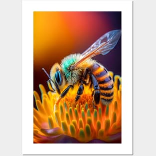 Bee Flower Calm Tranquil Nature Peaceful Season Outdoors Posters and Art